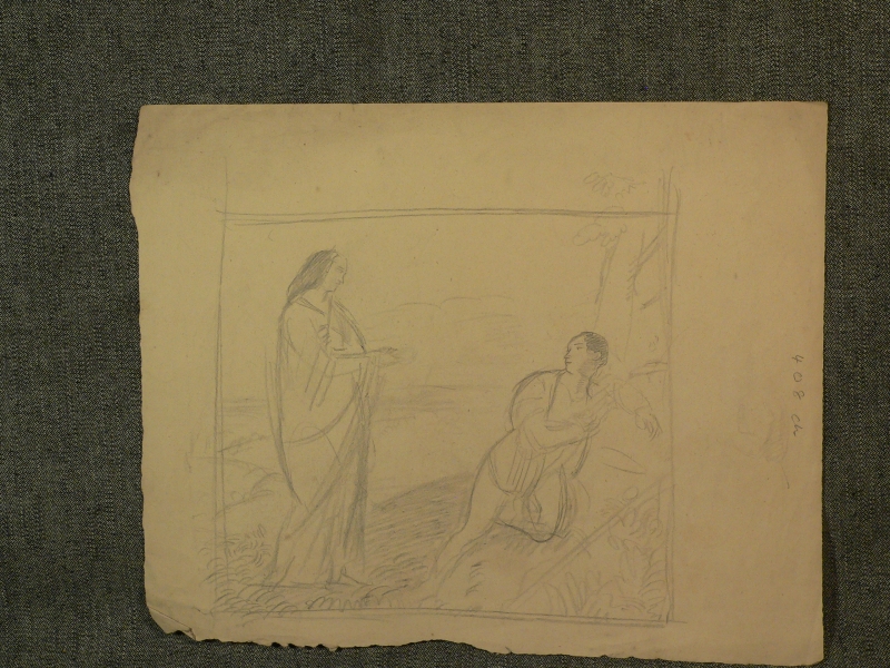 Recto:Biblical scene (annunciation?) Verso: idem